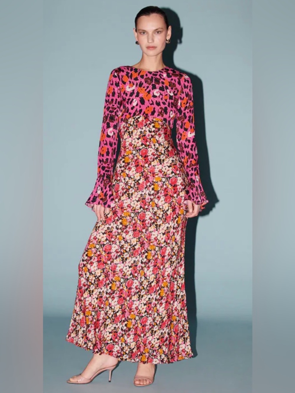 SAYLOR Delphine Midi Dress Animal and Floral Print $297 (With flaws please read)